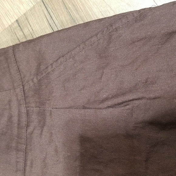 Apt. 9 Brown Linen Blend Taylored Mid-Rise Embroidered Pocketed Shorts - Picture 6 of 14